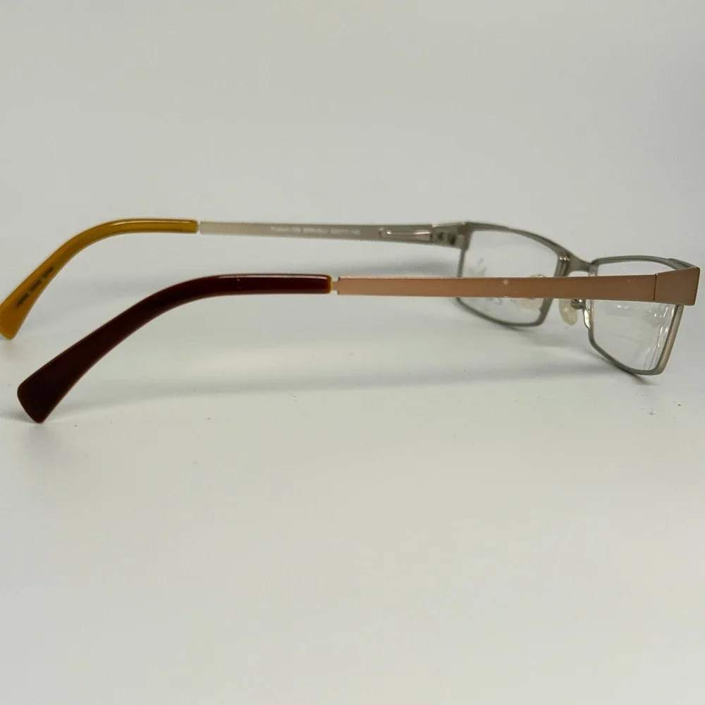 Jonathan Cate Fusion-106 Eyeglasses Brown Silver Rectangle Frames 53-17-140